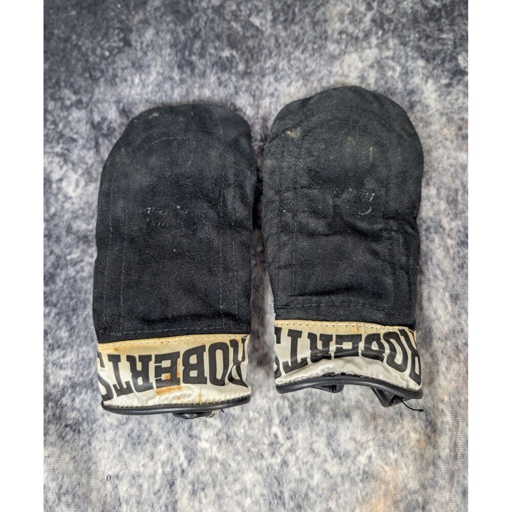 Vintage Roberts Black Suede Boxing Gloves Speed Bag Punch Mitts Retro 1950s 1960
